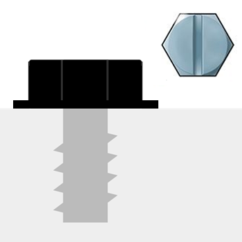 Image Vis à métal à tête hexagonale fendue et rondelle fixe